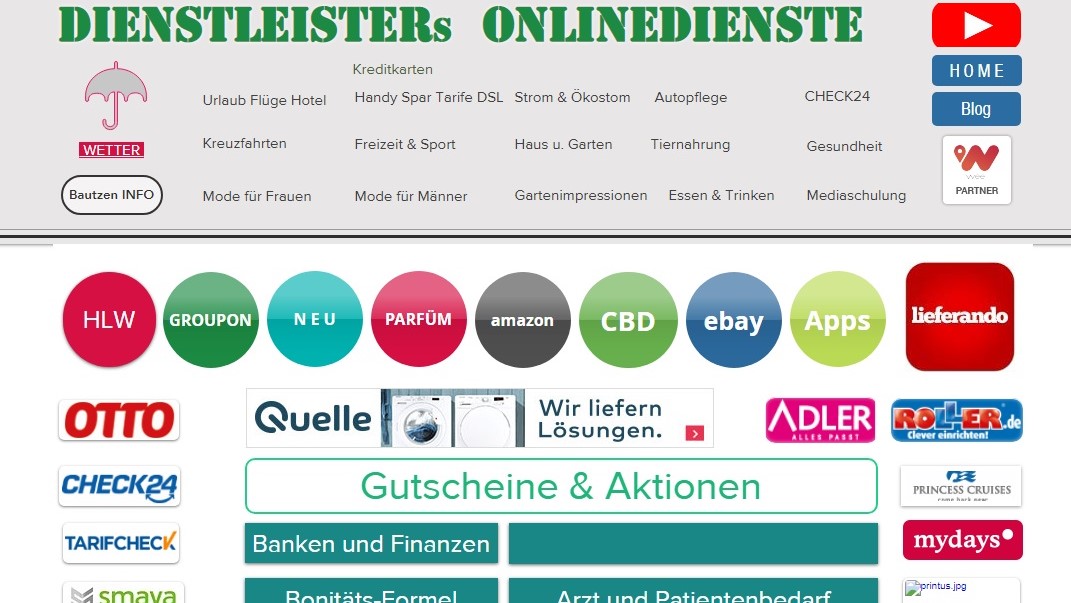 Dienstleisters Onlinedienste